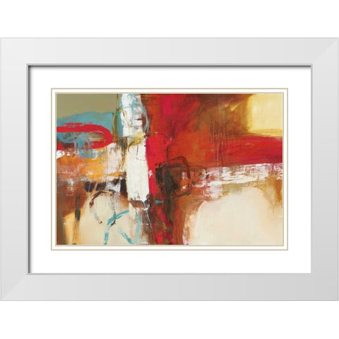Woven White Modern Wood Framed Art Print with Double Matting by Barnes, Natasha