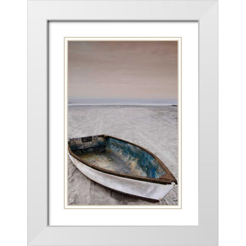 Dorymans Boat White Modern Wood Framed Art Print with Double Matting by Cahill, Michael