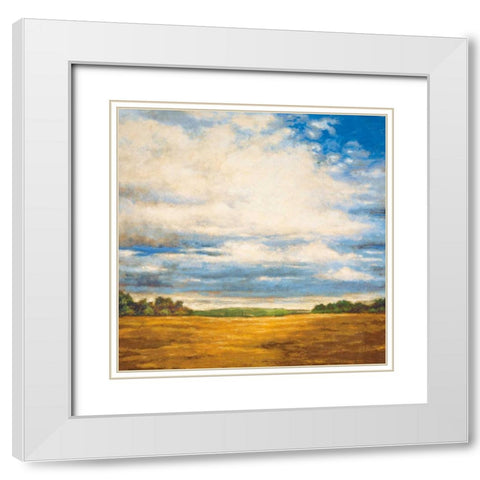 Tranquil Meadow White Modern Wood Framed Art Print with Double Matting by Burdy, Zenon