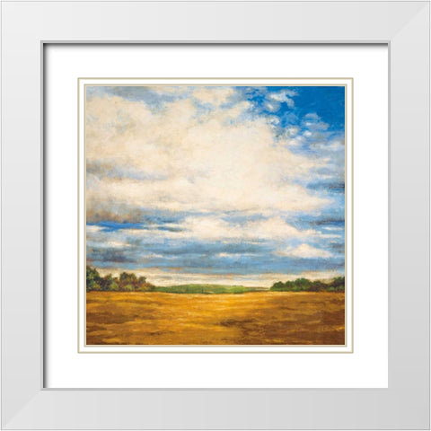 Tranquil Meadow White Modern Wood Framed Art Print with Double Matting by Burdy, Zenon