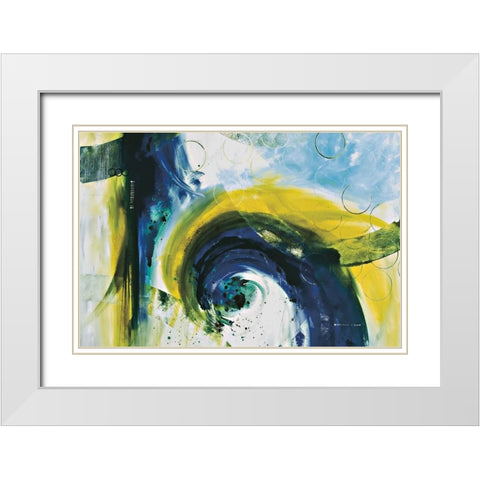 Rainfall White Modern Wood Framed Art Print with Double Matting by Hawkins, Julie