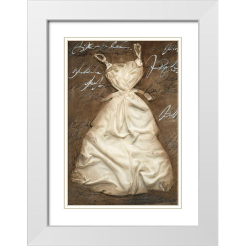 Pretty n Chique I White Modern Wood Framed Art Print with Double Matting by MARIA