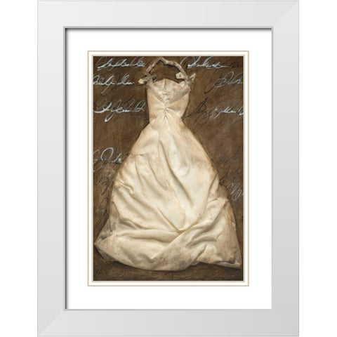 Pretty n Chique II White Modern Wood Framed Art Print with Double Matting by MARIA