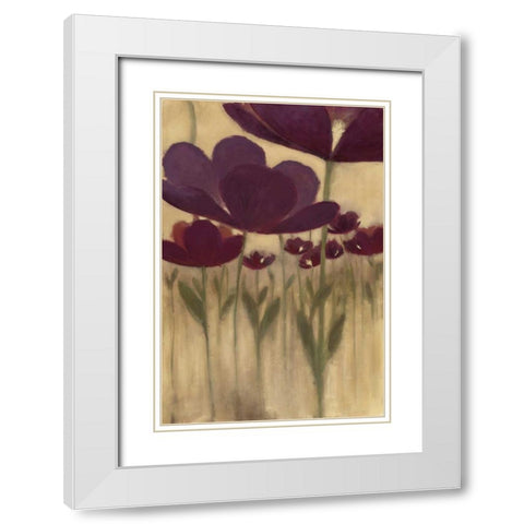 Summer Bloom II White Modern Wood Framed Art Print with Double Matting by MARIA