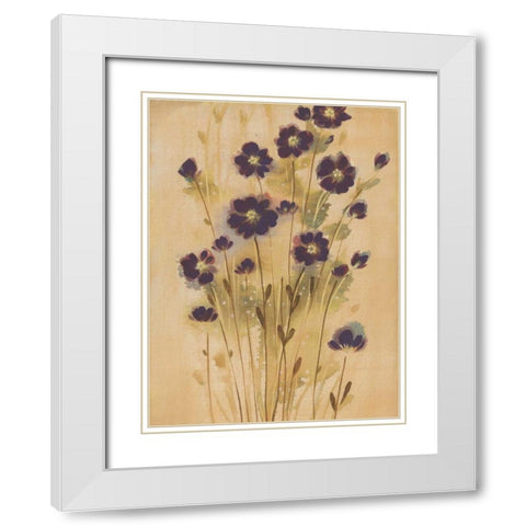 Aubergine Elegance White Modern Wood Framed Art Print with Double Matting by MARIA