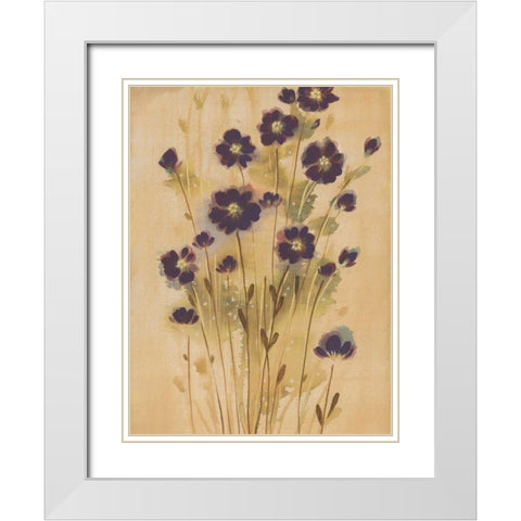 Aubergine Elegance White Modern Wood Framed Art Print with Double Matting by MARIA