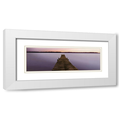 Serenity White Modern Wood Framed Art Print with Double Matting by OKane, Dermot