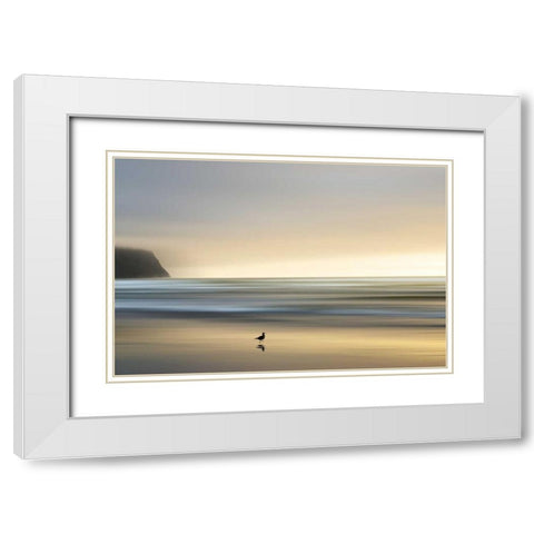 Morning Visit White Modern Wood Framed Art Print with Double Matting by Pelkey, Marvin