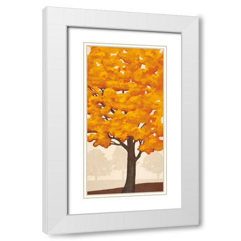 Autumns Glory II White Modern Wood Framed Art Print with Double Matting by Anderson, Jocelyn