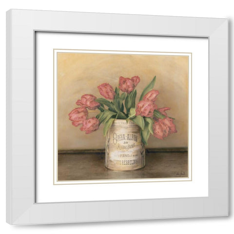 Royal Tulips White Modern Wood Framed Art Print with Double Matting by Atria, Cristin