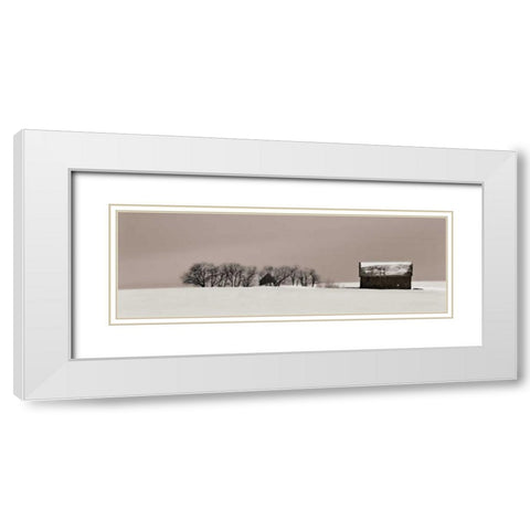 Winter Retreat White Modern Wood Framed Art Print with Double Matting by Cahill, Michael