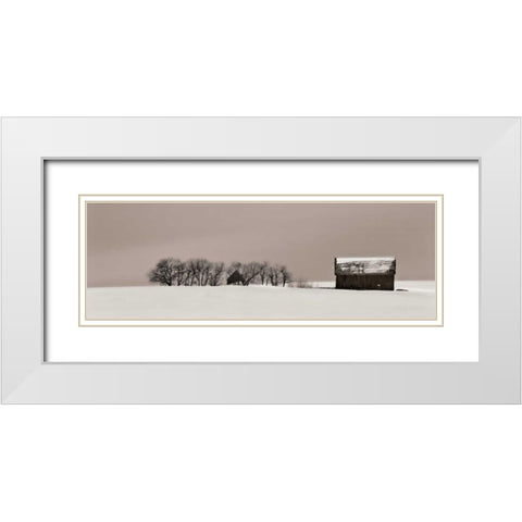 Winter Retreat White Modern Wood Framed Art Print with Double Matting by Cahill, Michael