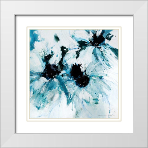 Blue Crush II White Modern Wood Framed Art Print with Double Matting by Barnes, Natasha