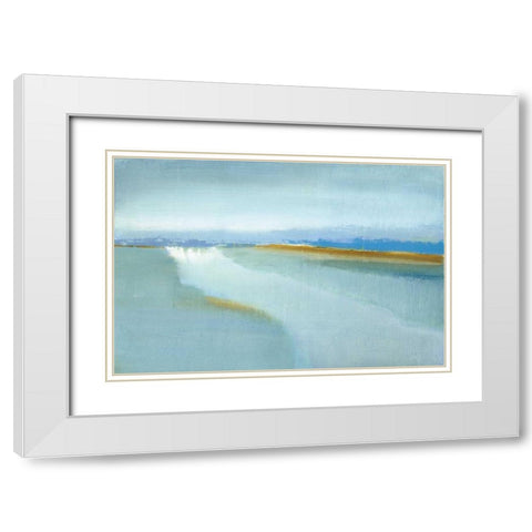 Flow White Modern Wood Framed Art Print with Double Matting by Gold, Caroline