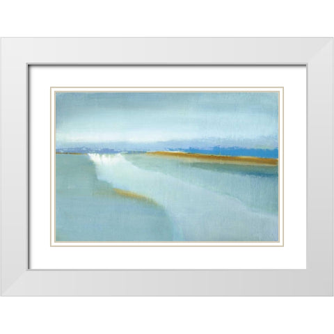 Flow White Modern Wood Framed Art Print with Double Matting by Gold, Caroline