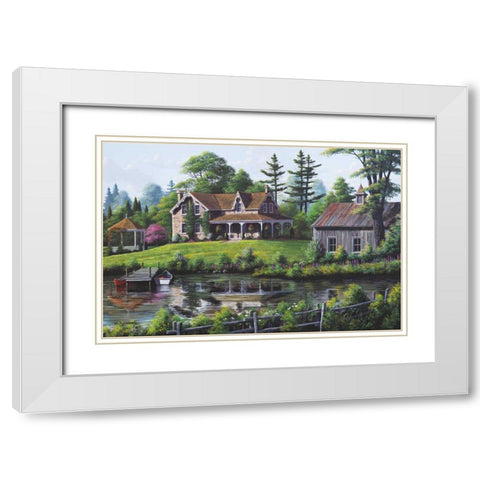 Reflections of Spring White Modern Wood Framed Art Print with Double Matting by Saunders, Bill