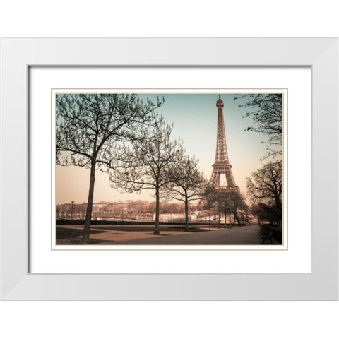 Remembering Paris White Modern Wood Framed Art Print with Double Matting by Frank, Assaf