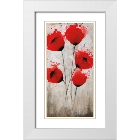 Luminous Crimson I White Modern Wood Framed Art Print with Double Matting by Brink, Catherine