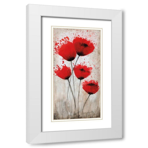 Luminous Crimson II White Modern Wood Framed Art Print with Double Matting by Brink, Catherine