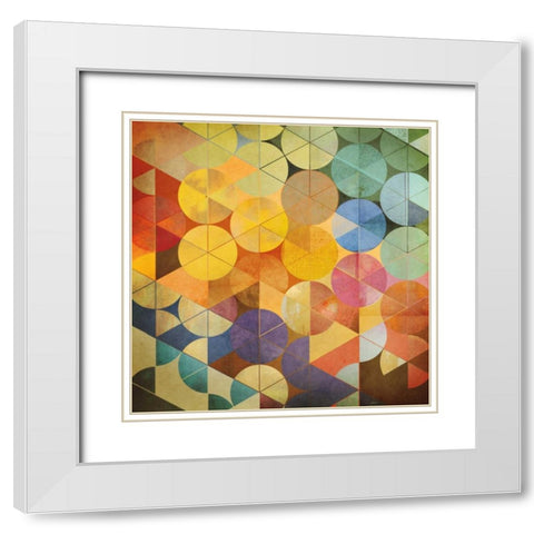 Full Circle I White Modern Wood Framed Art Print with Double Matting by NOAH