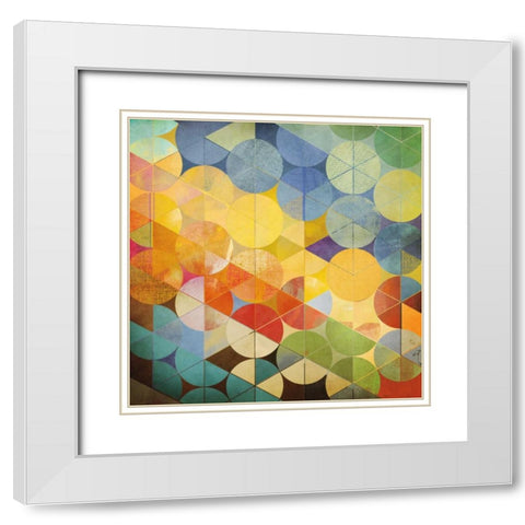 Full Circle II White Modern Wood Framed Art Print with Double Matting by NOAH