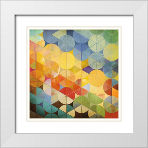 Full Circle II White Modern Wood Framed Art Print with Double Matting by NOAH
