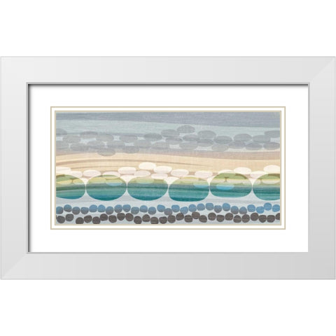 Pebble Beach White Modern Wood Framed Art Print with Double Matting by Venter, Tandi