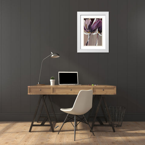 Aubergine Splendor II White Modern Wood Framed Art Print with Double Matting by Maritz, Angela