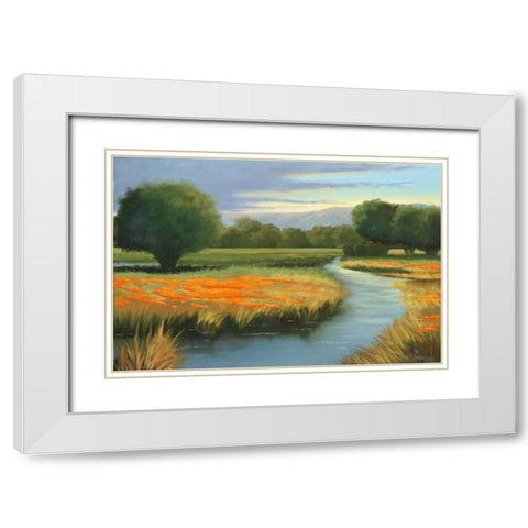 California Orange White Modern Wood Framed Art Print with Double Matting by Peterson, Julie
