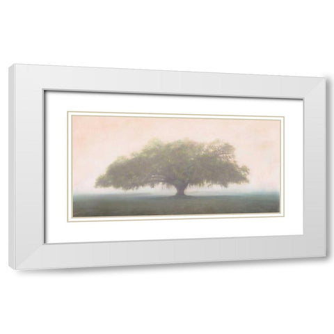 Oak in the Fog White Modern Wood Framed Art Print with Double Matting by Guion, William