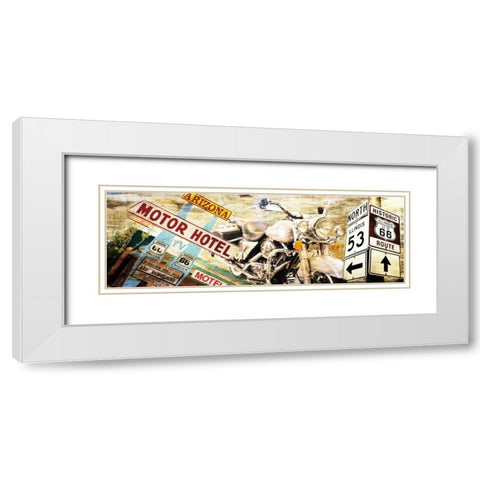 Route 66 White Modern Wood Framed Art Print with Double Matting by Sola, Bresso