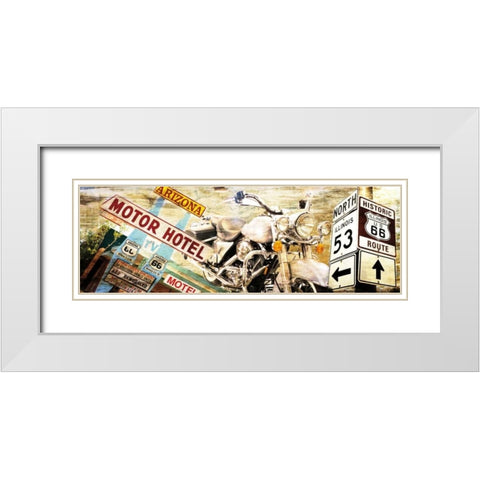Route 66 White Modern Wood Framed Art Print with Double Matting by Sola, Bresso