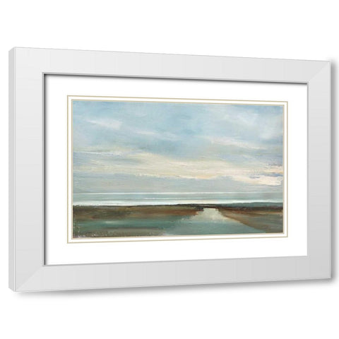 Afterglow White Modern Wood Framed Art Print with Double Matting by Gold, Caroline