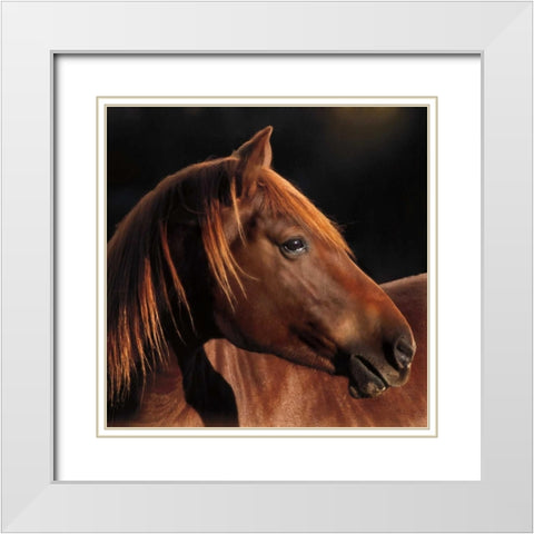 Pretty Girl White Modern Wood Framed Art Print with Double Matting by Caro, Wendy