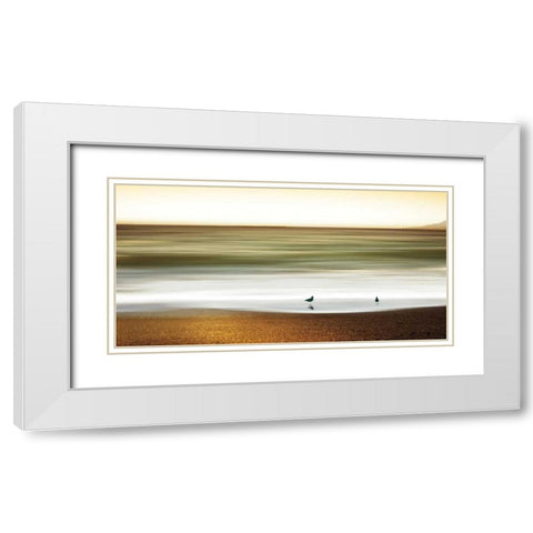 Golden Shores White Modern Wood Framed Art Print with Double Matting by Pelkey, Marvin