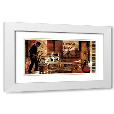 Urban Jazz White Modern Wood Framed Art Print with Double Matting by Robert , Paul