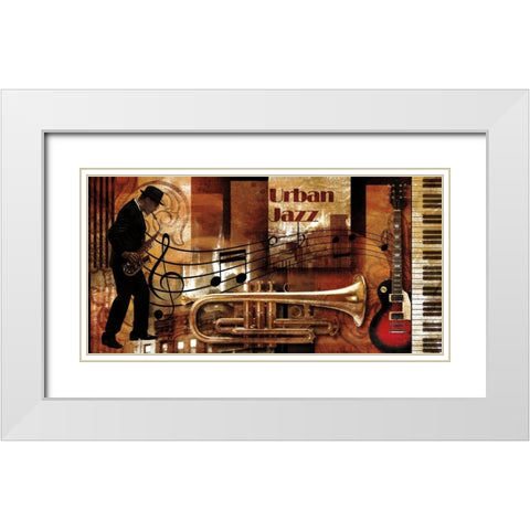 Urban Jazz White Modern Wood Framed Art Print with Double Matting by Robert , Paul