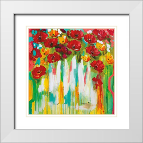 Poppies Glowing White Modern Wood Framed Art Print with Double Matting by Brooks, Amanda J.