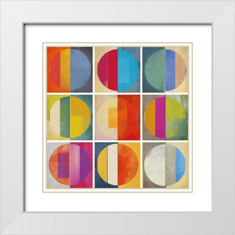 Pattern Tiles I White Modern Wood Framed Art Print with Double Matting by NOAH