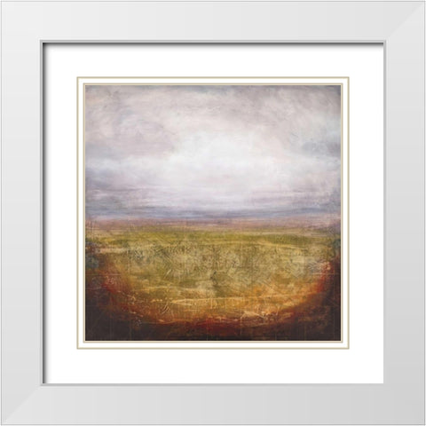 Ocean Map White Modern Wood Framed Art Print with Double Matting by St. Germain, Patrick