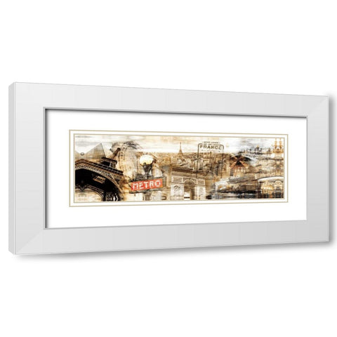 Visiting France White Modern Wood Framed Art Print with Double Matting by Sola, Bresso