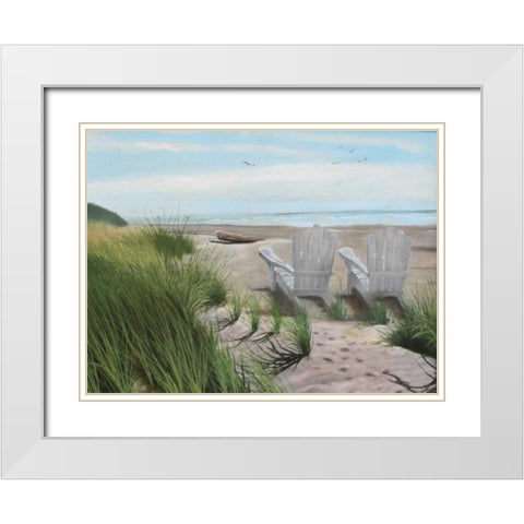 Perfect Spot on the Beach White Modern Wood Framed Art Print with Double Matting by Peterson, Julie
