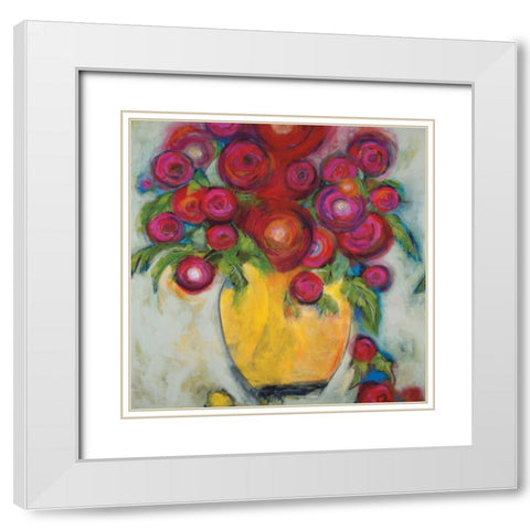 Keyaâ€™s Bouquet  White Modern Wood Framed Art Print with Double Matting by Eider, Georgia
