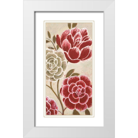 Lace Petals I White Modern Wood Framed Art Print with Double Matting by MARIA