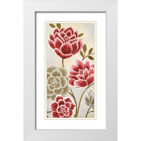 Lace Petals II White Modern Wood Framed Art Print with Double Matting by MARIA