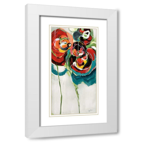 Wasabi Rose I White Modern Wood Framed Art Print with Double Matting by Maritz, Angela