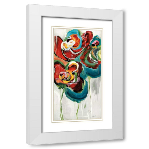 Wasabi Rose II White Modern Wood Framed Art Print with Double Matting by Maritz, Angela