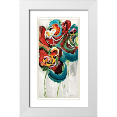 Wasabi Rose II White Modern Wood Framed Art Print with Double Matting by Maritz, Angela