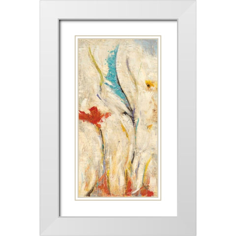 Flores I White Modern Wood Framed Art Print with Double Matting by Santos, Nancy Villarreal