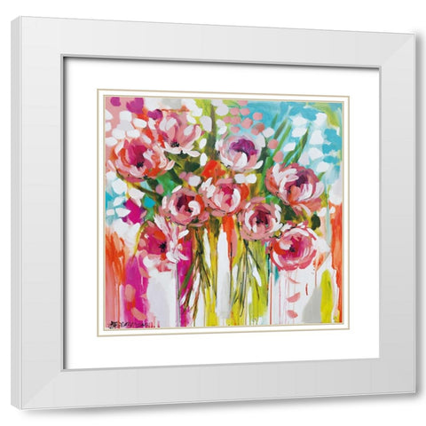 Sunburst Symphony White Modern Wood Framed Art Print with Double Matting by Brooks, Amanda J.